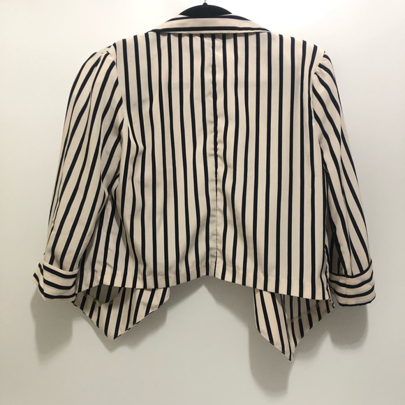 BCX Blue and White Stripe Open Blazer size M - Picture 5 of 7